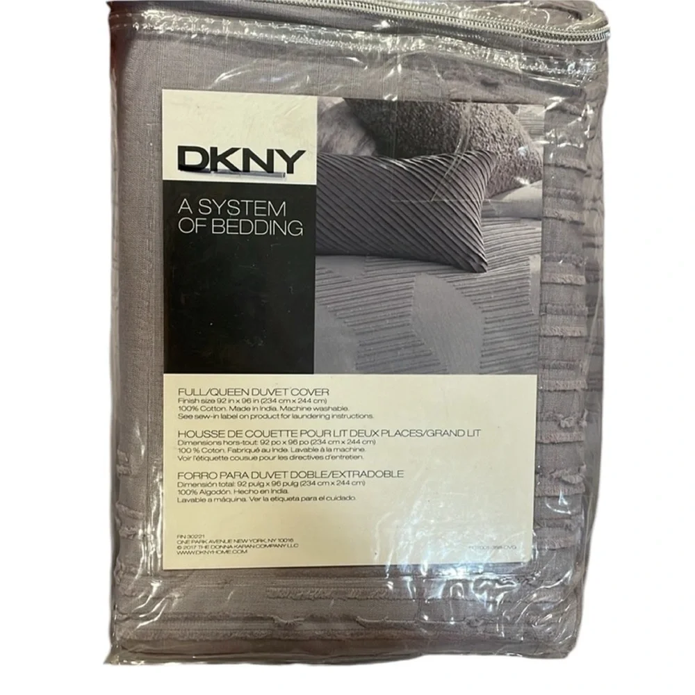 DKNY X Factor Purple Dusk Full / Queen Duvet Comforter Cover NEW